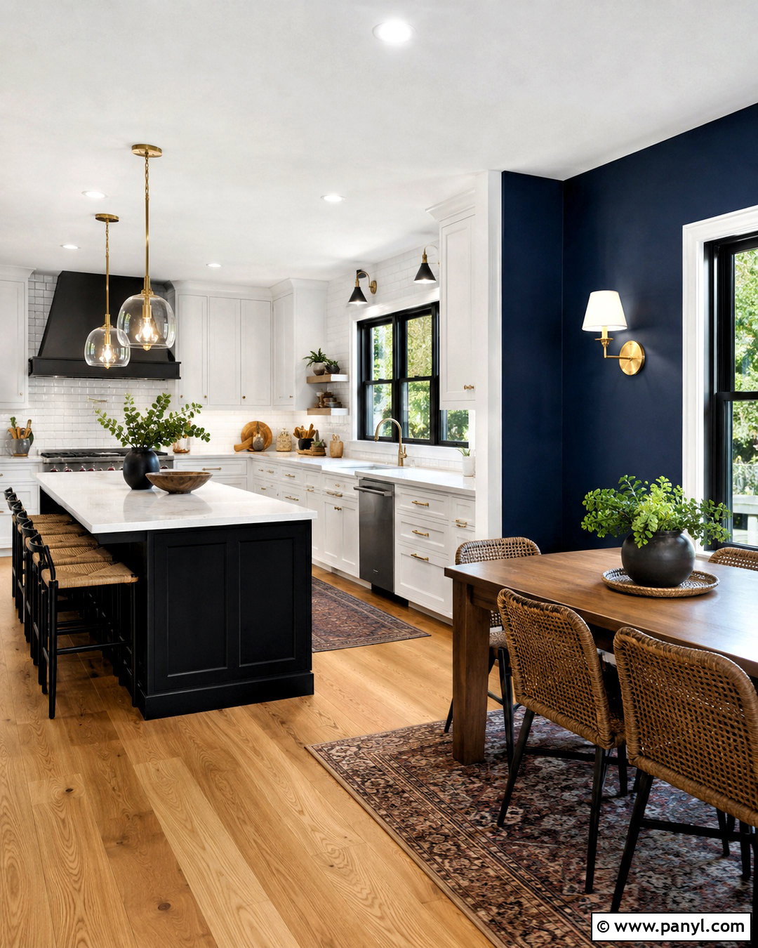 Navy Blue Kitchen Walls - 20 Wall Color For Black And White Kitchen Ideas