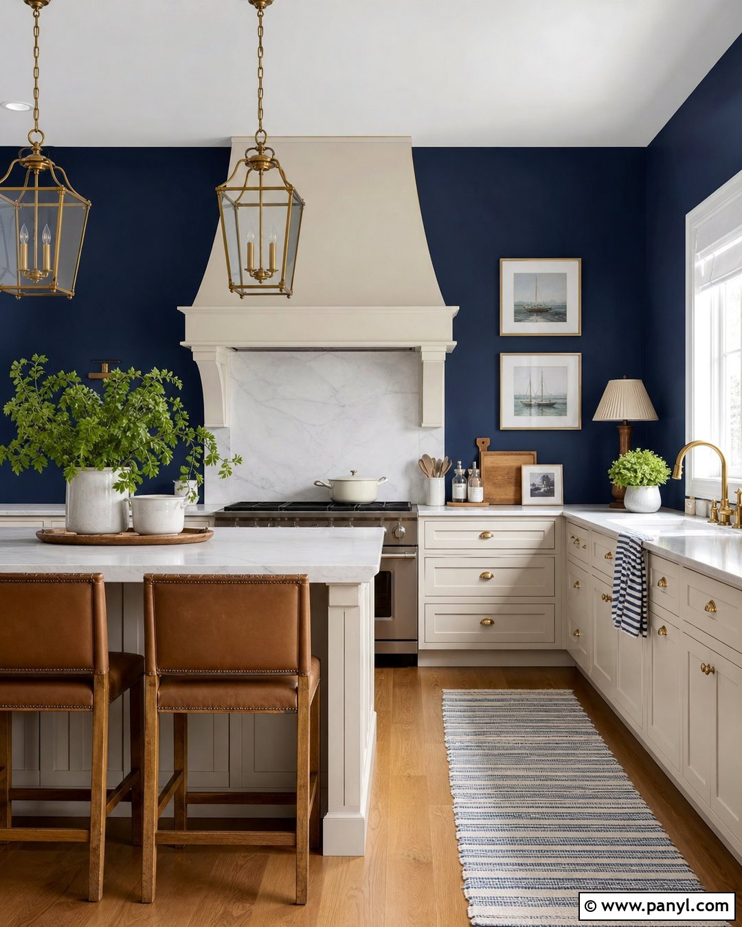Navy Blue Kitchen Walls - 35 kitchen wall colors with cream cabinets