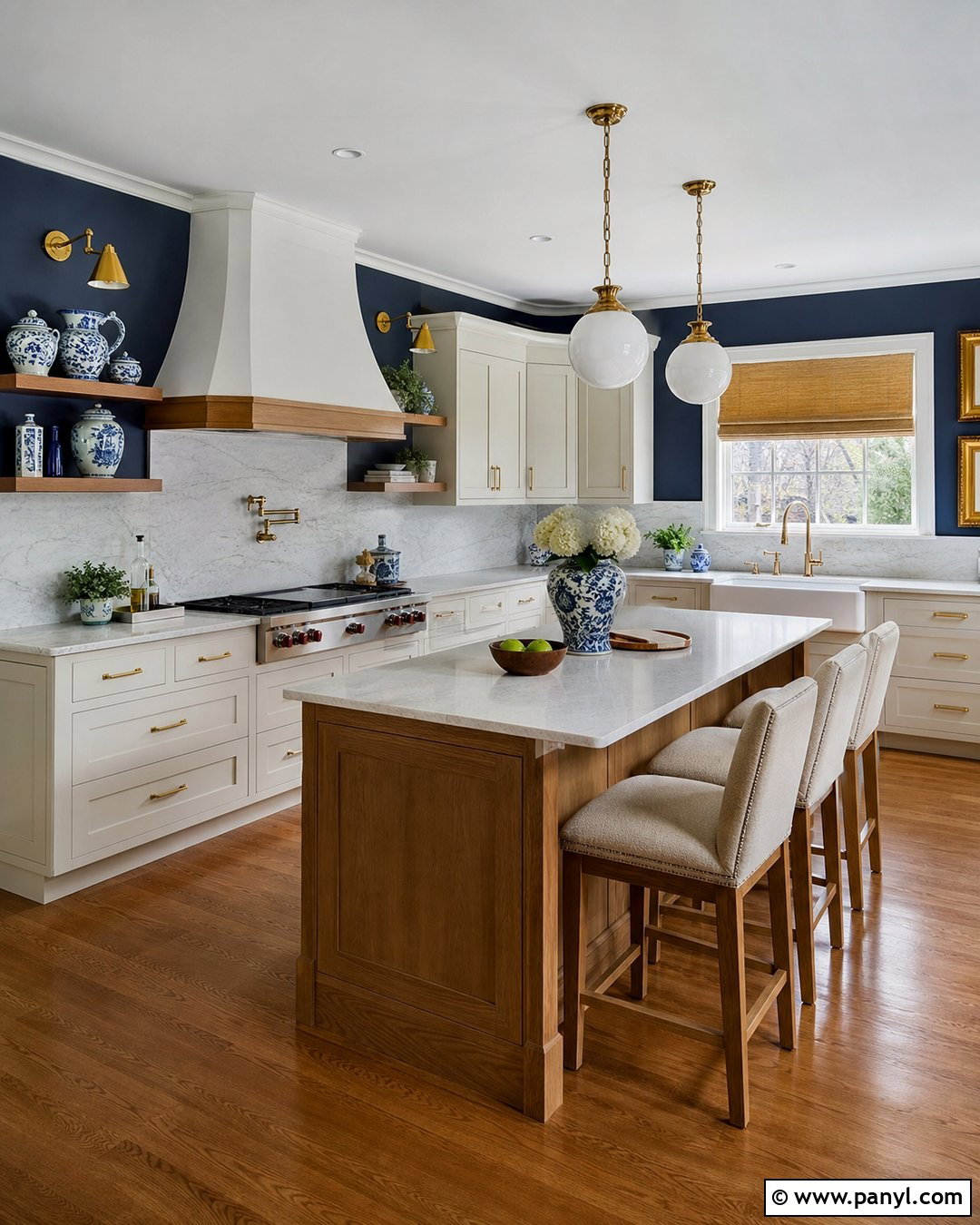 Navy Blue Kitchen Walls - 35 kitchen wall colours
