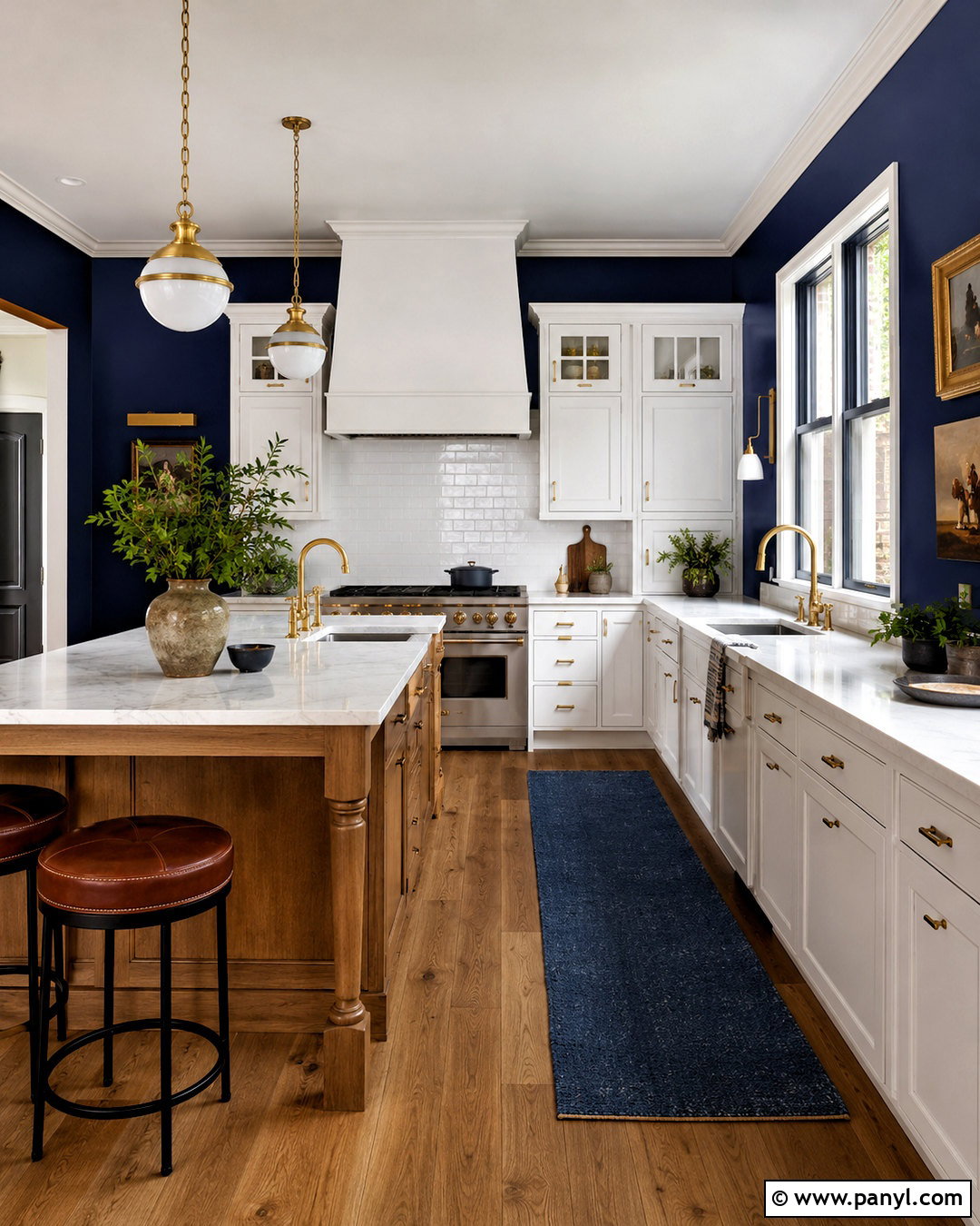 Navy Blue Kitchen Walls - 35 white kitchen cabinets wall color ideas