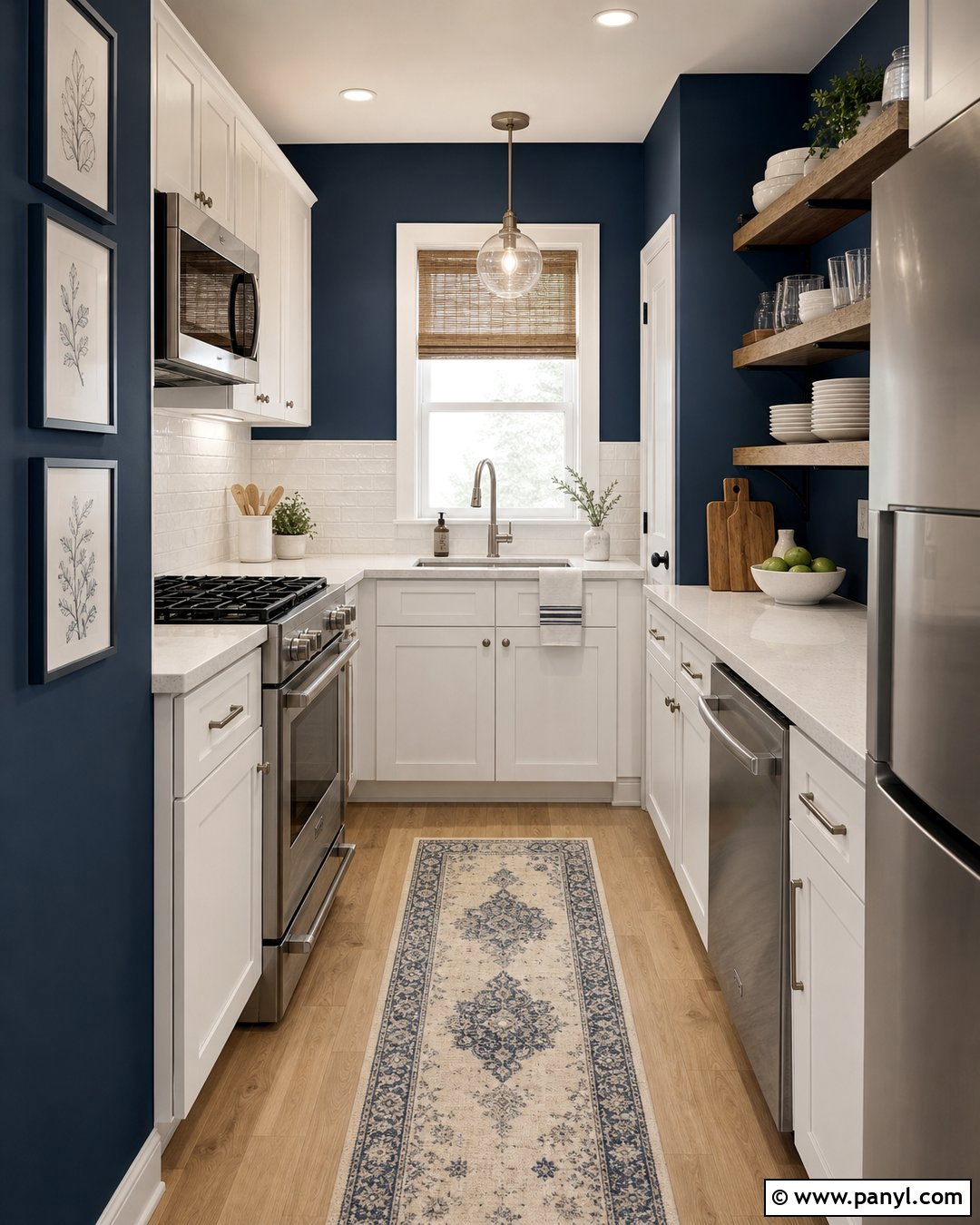 Navy Blue Kitchen Walls In A Small Kitchen - 30 navy blue kitchen walls