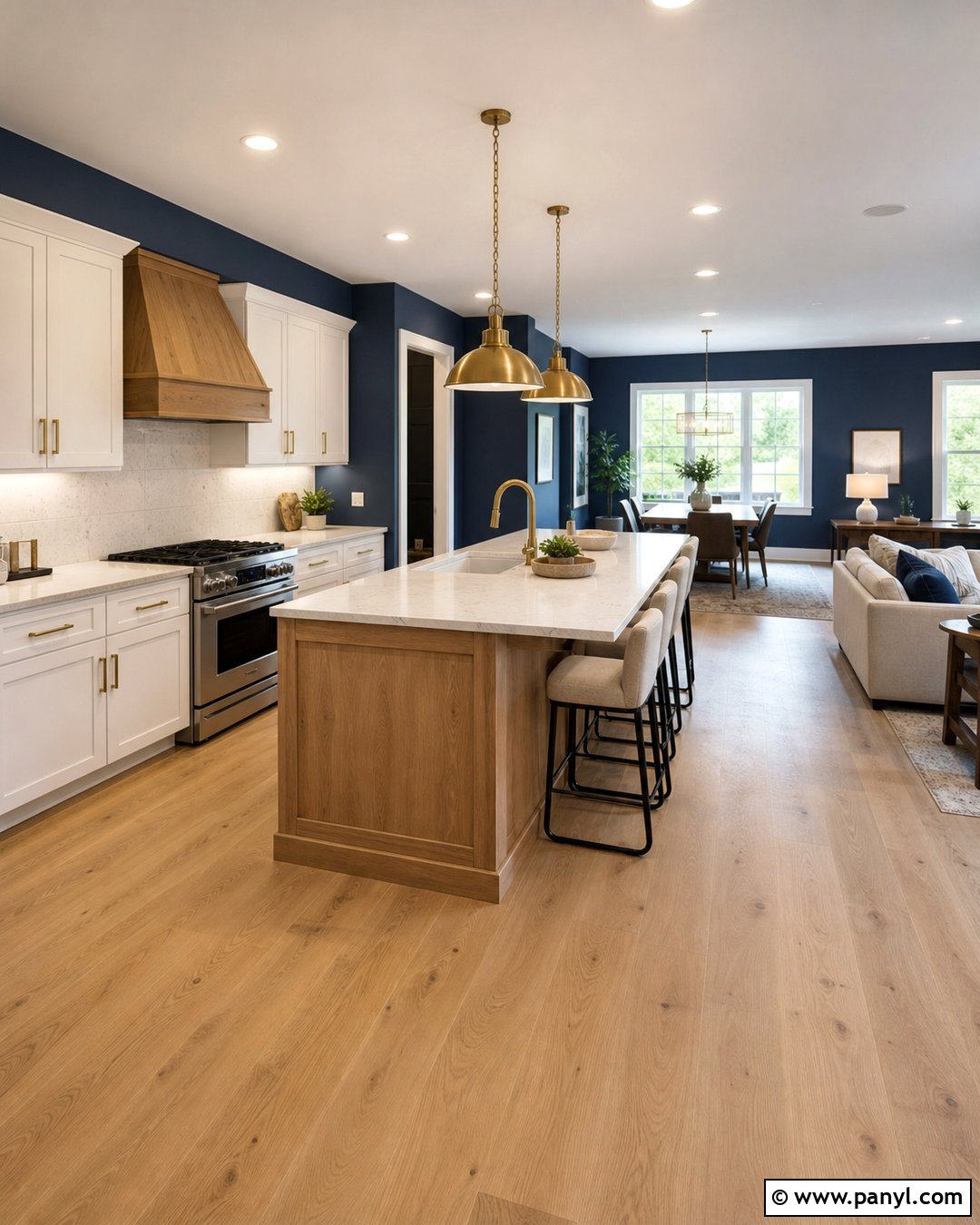 Navy Blue Kitchen Walls In An Open Floor Plan - 30 navy blue kitchen walls