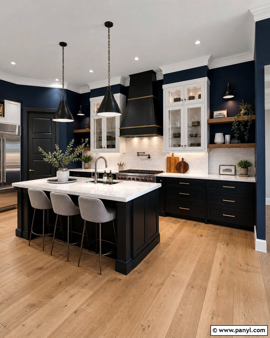 Navy Blue Kitchen Walls With Black Cabinets - 30 navy blue kitchen walls