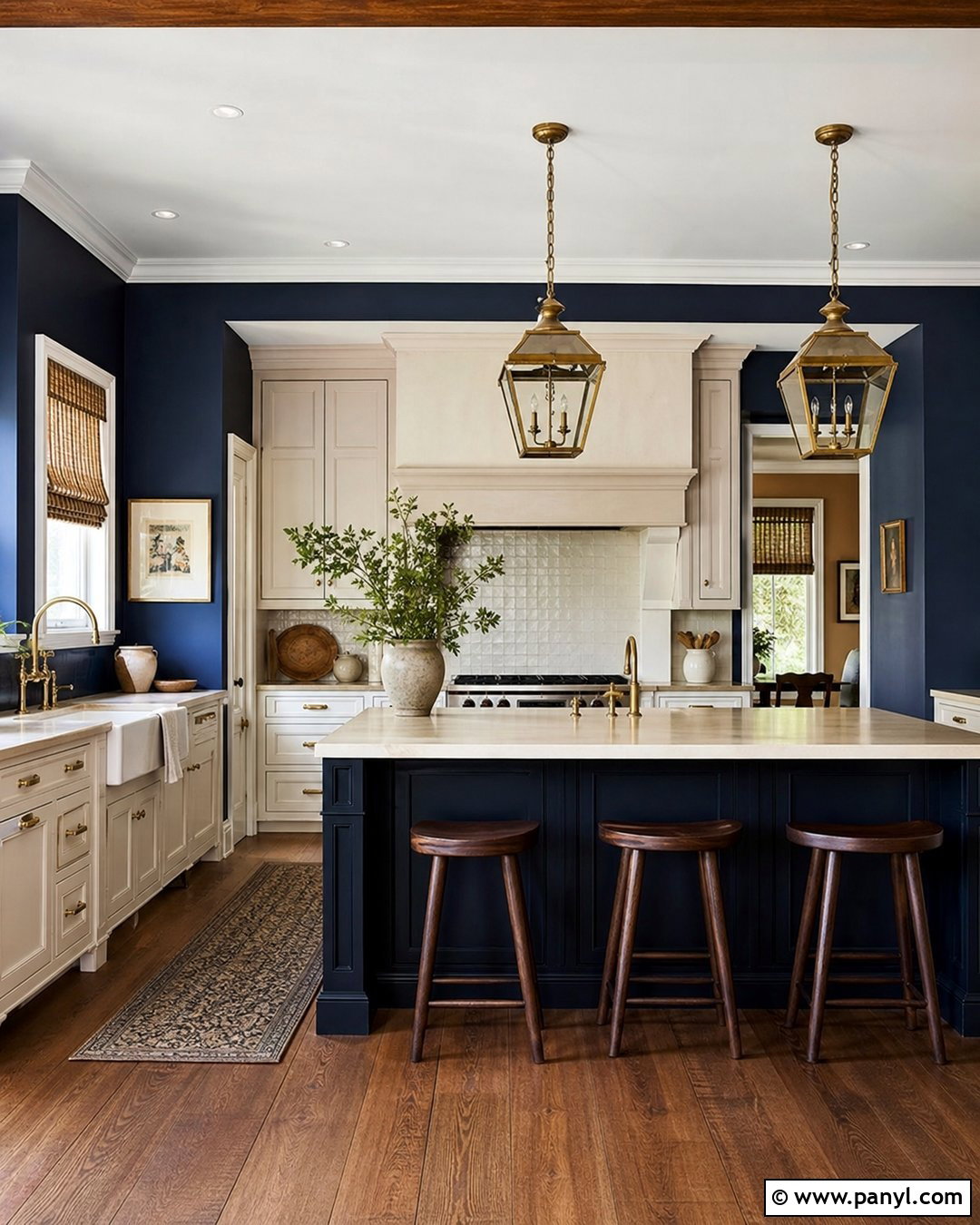 Navy Blue Kitchen Walls With Cream Cabinets - 30 navy blue kitchen walls