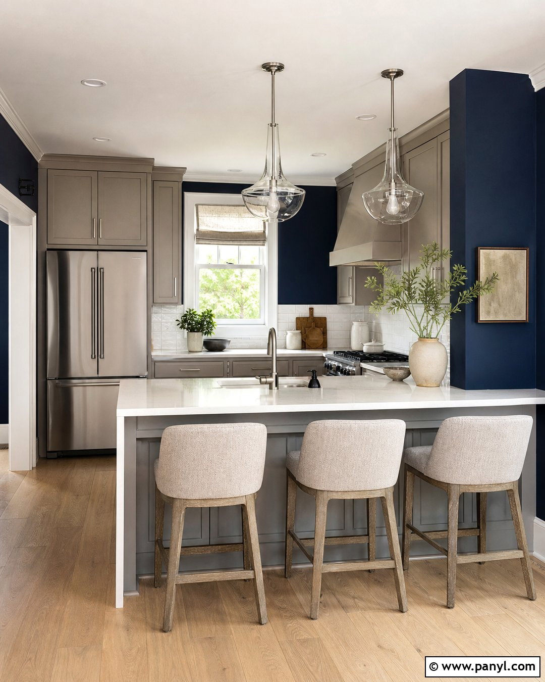 Navy Blue Kitchen Walls With Gray Cabinets - 30 navy blue kitchen walls