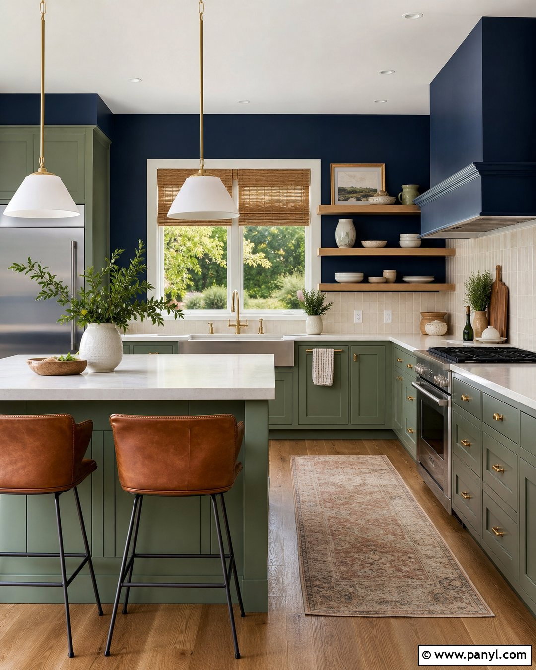 Navy Blue Kitchen Walls With Green Cabinets - 30 navy blue kitchen walls