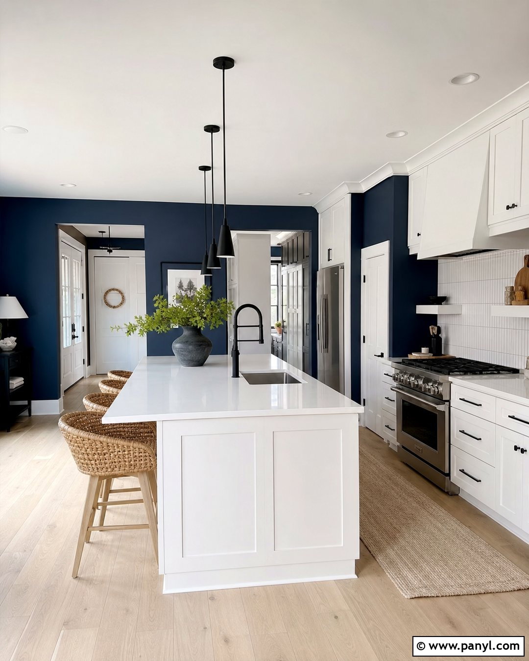 Navy Blue Kitchen Walls With Light Wood Floors - 30 navy blue kitchen walls
