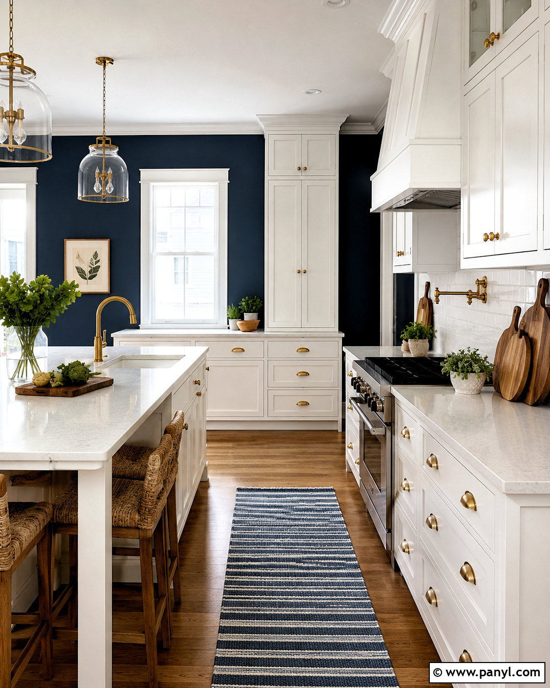 Navy Blue Kitchen Walls With White Cabinets - 40 navy blue walls