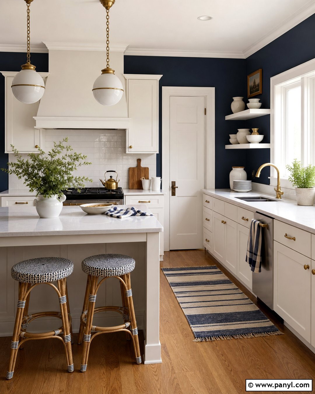 Navy Blue Kitchen Walls With White Cabinets - 30 navy blue kitchen walls
