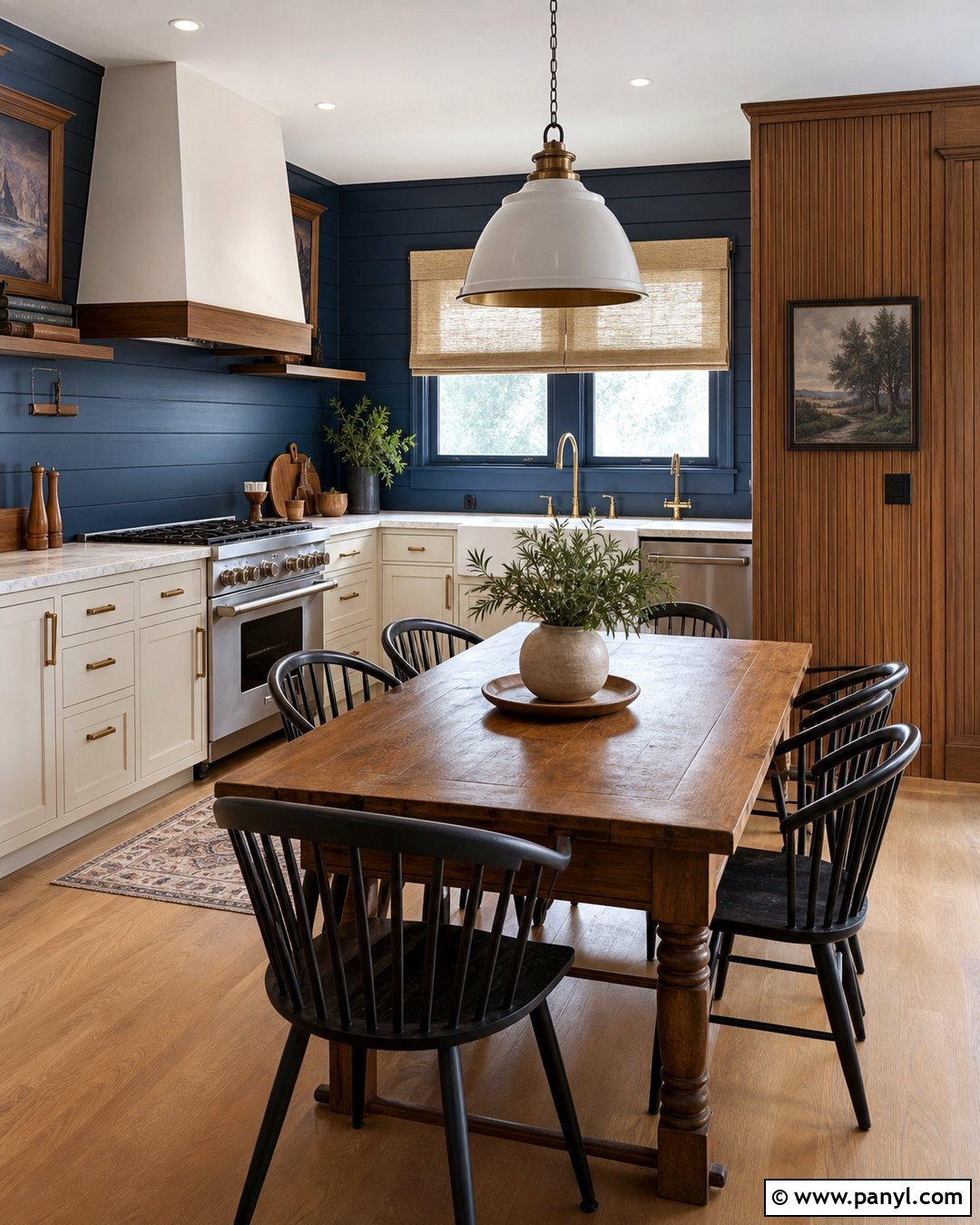 Navy Blue Kitchen Walls With Wood Paneling - 30 navy blue kitchen walls