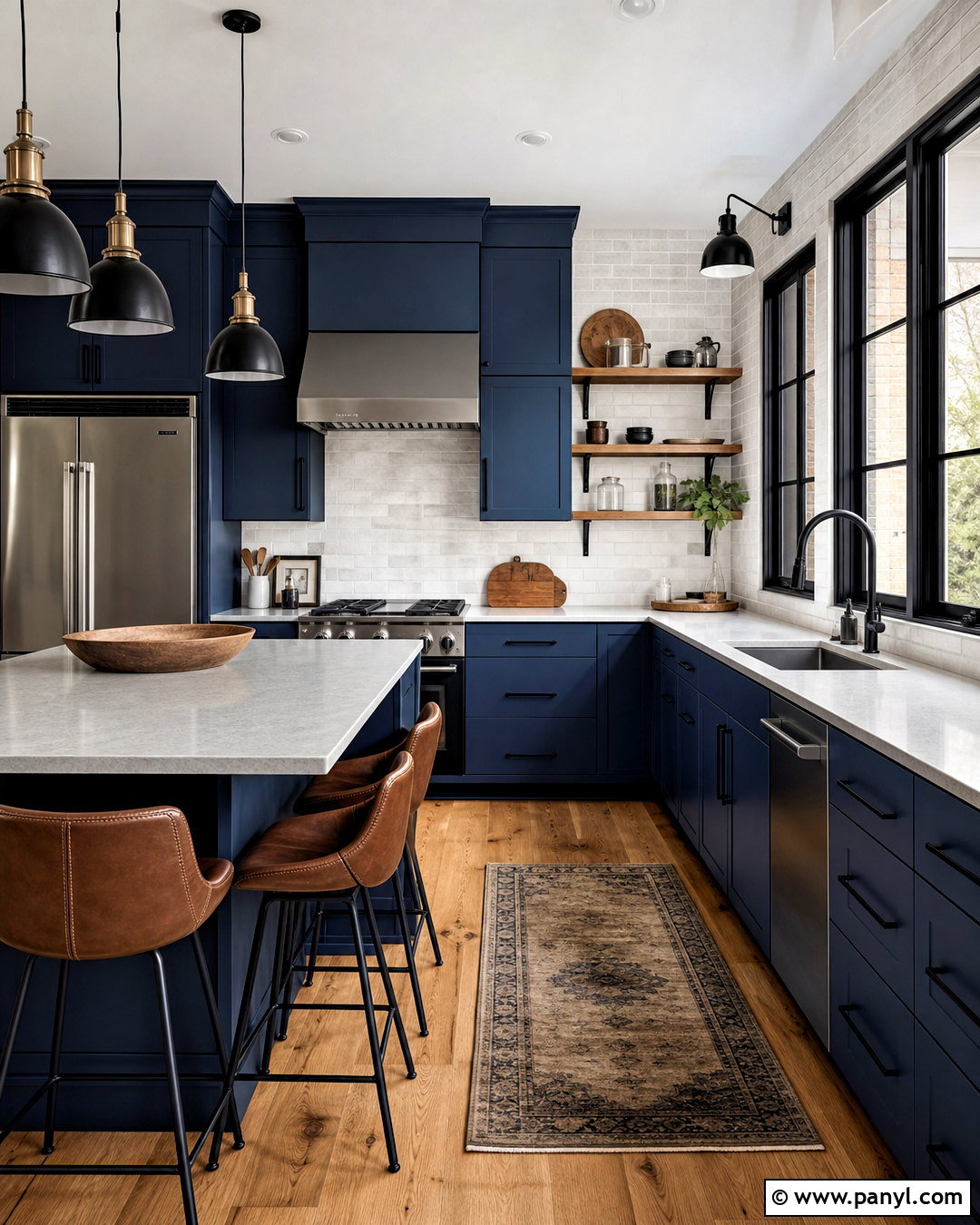 Navy Blue Kitchen With Black Hardware - 20 navy blue kitchen ideas