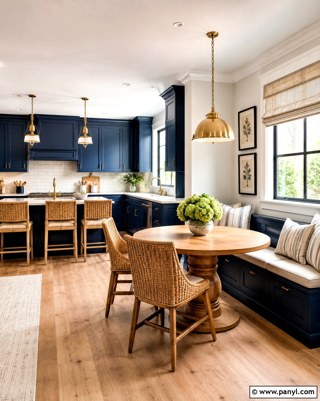 Navy Blue Kitchen With Breakfast Nook - 20 navy blue kitchen decor ideas
