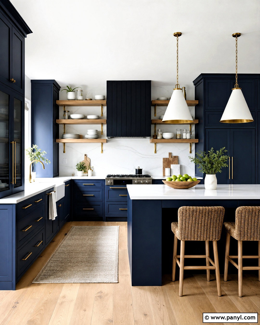 Navy Blue Kitchen With Open Shelves - 20 navy blue kitchen ideas