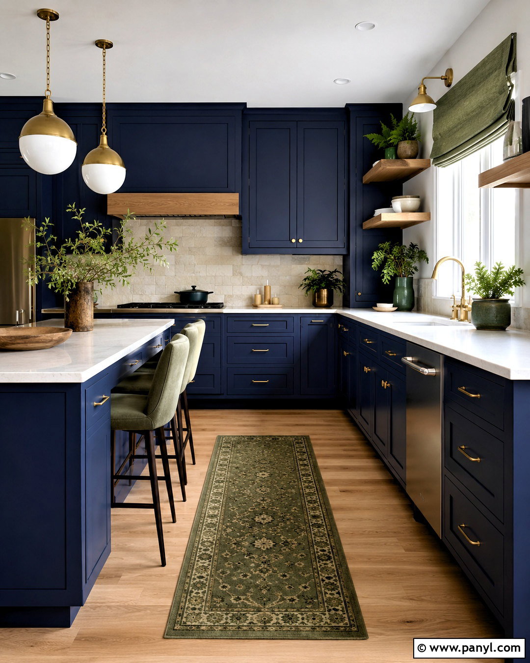 Navy Blue Kitchen With Sage Green Accents - 20 navy blue kitchen decor ideas