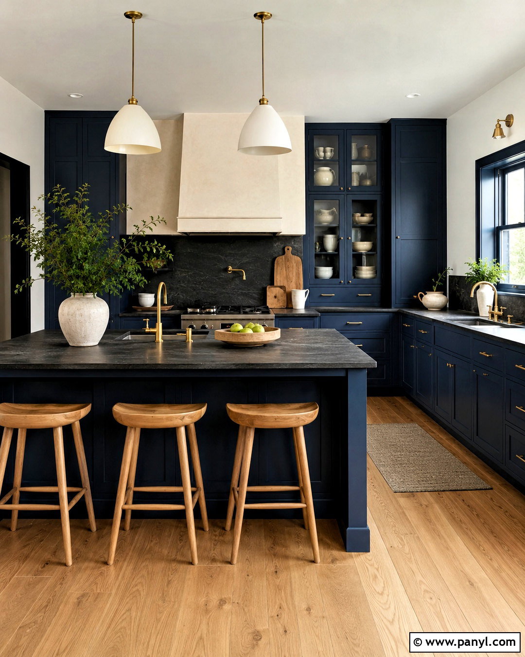 Navy Blue Kitchen With Soapstone - 20 moody blue kitchen ideas