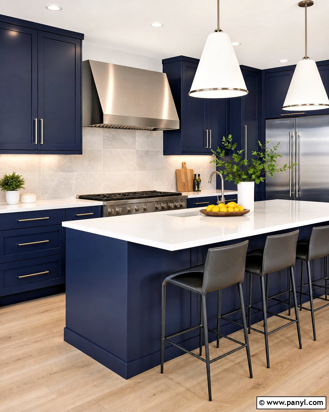 Navy Blue Kitchen With Stainless Steel - 20 navy blue kitchen ideas