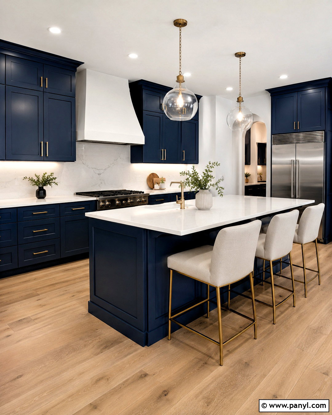 Navy Blue Kitchen With White Countertops - 20 blue kitchens ideas