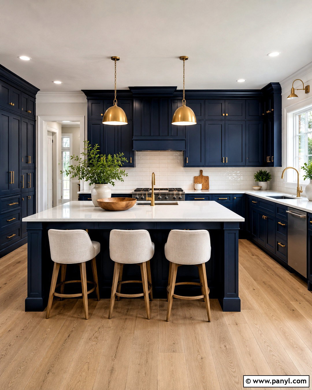 Navy Blue Kitchen With White Quartz - 20 navy blue kitchen decor ideas