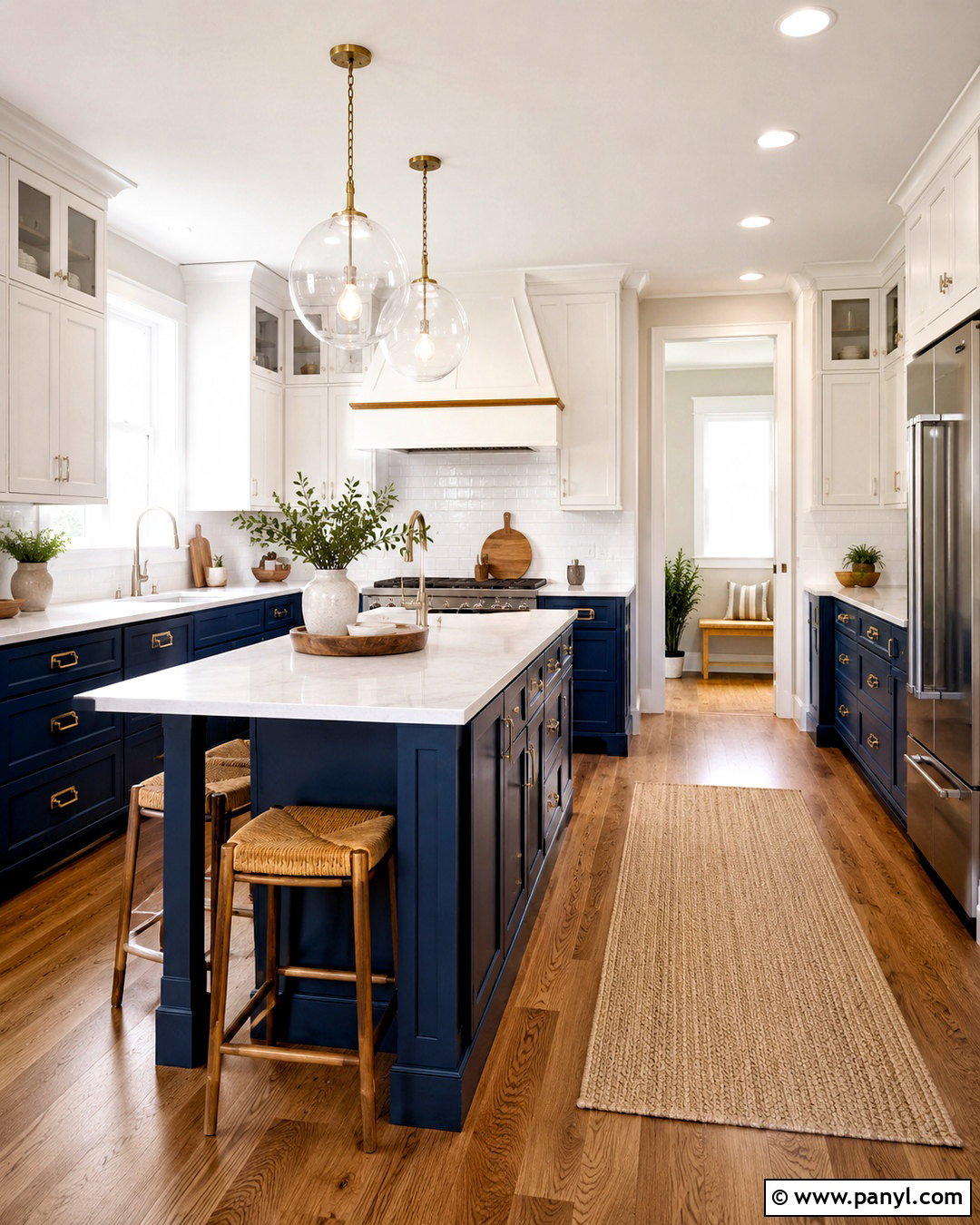 Navy Blue Kitchen With White Upper Cabinets - 20 navy blue kitchen decor ideas