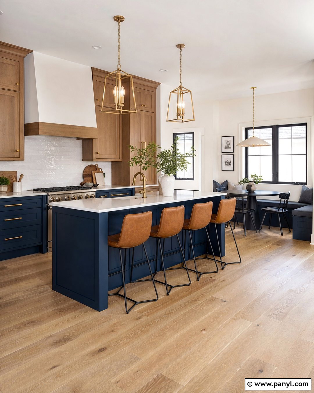 Navy Blue Kitchen With Wood Cabinets - 25 Kitchen Colors With Wood Cabinets