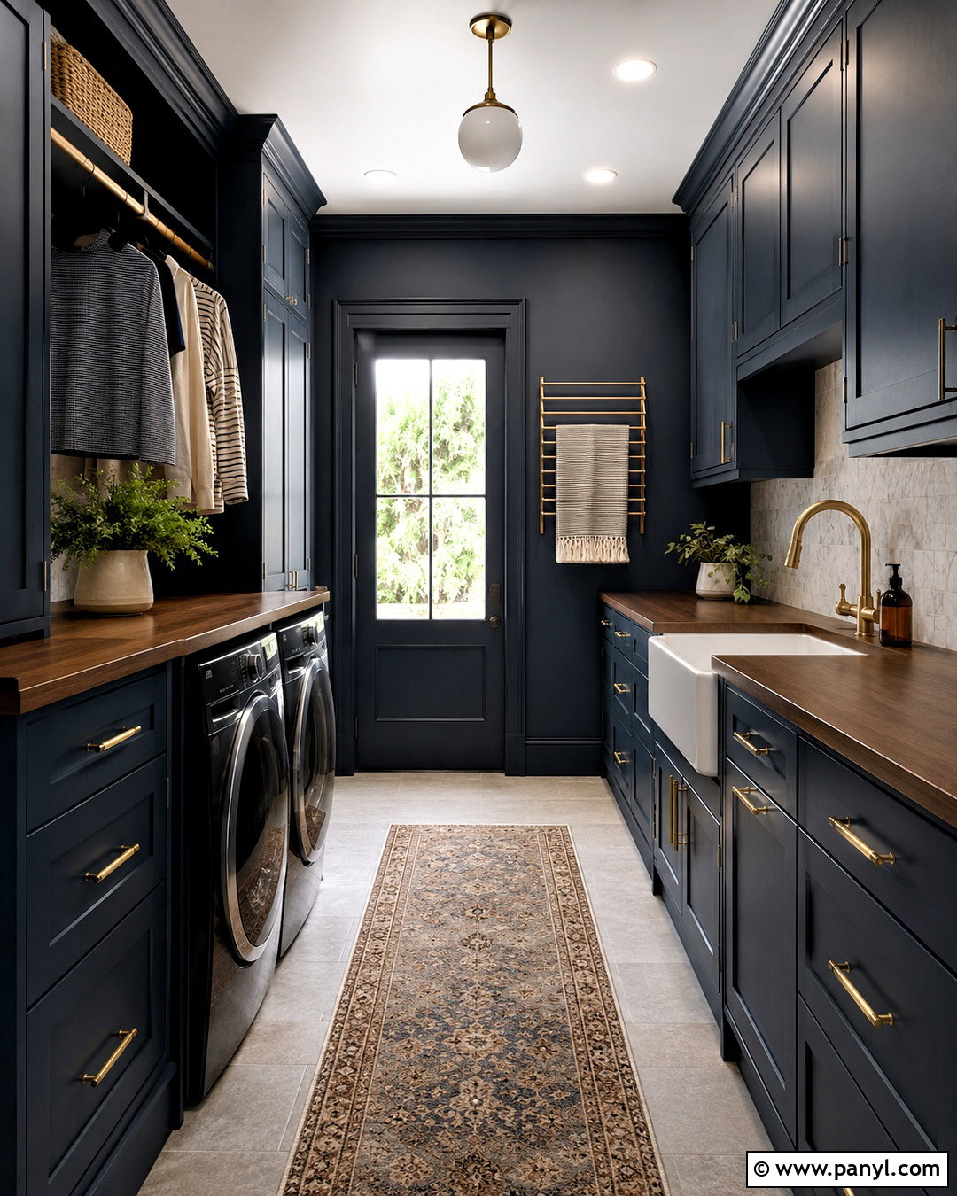 Navy Blue Laundry Room - 20 moody laundry room ideas