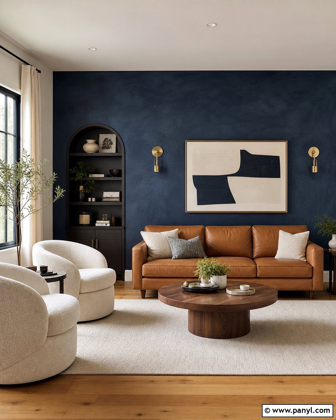 Navy Blue Limewash Accent Wall - 35 limewash accent wall ideas