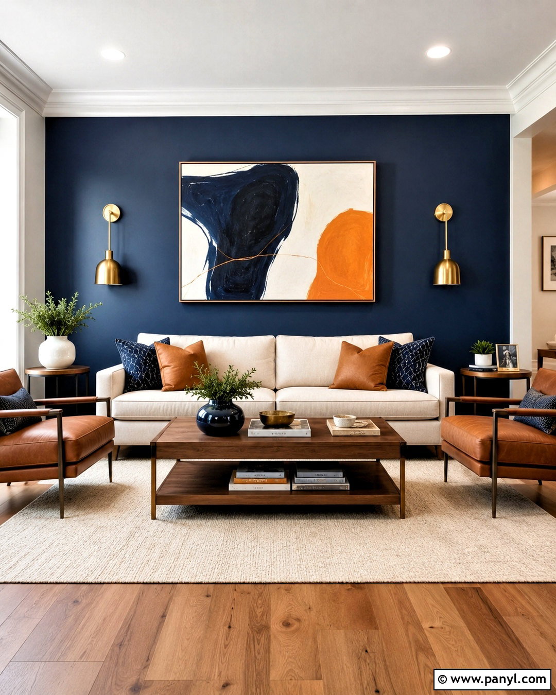 Navy Blue Living Hall Accent Wall - 20 living hall wall painting ideas