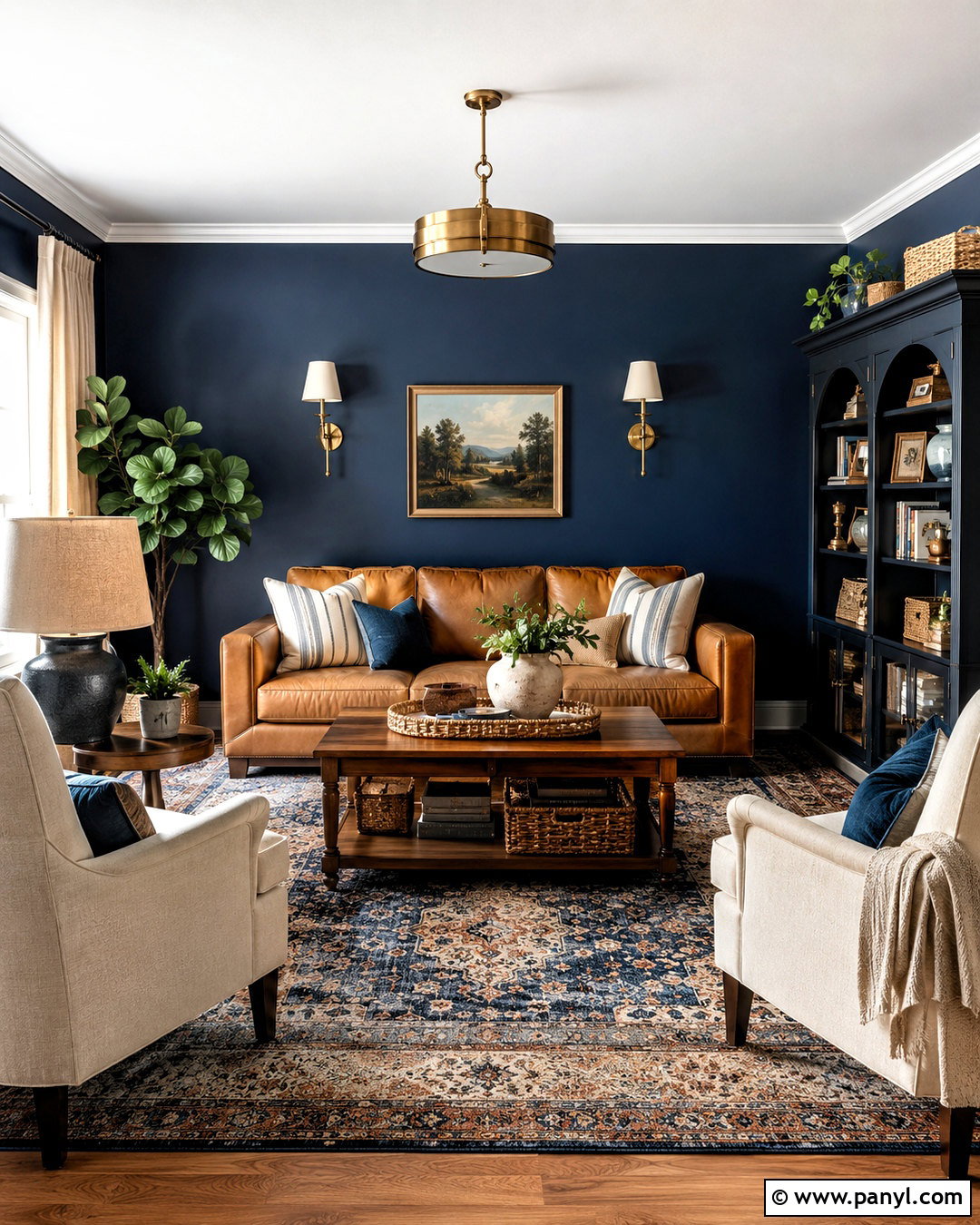 Navy Blue Living Room - 20 blue paint living room ideas