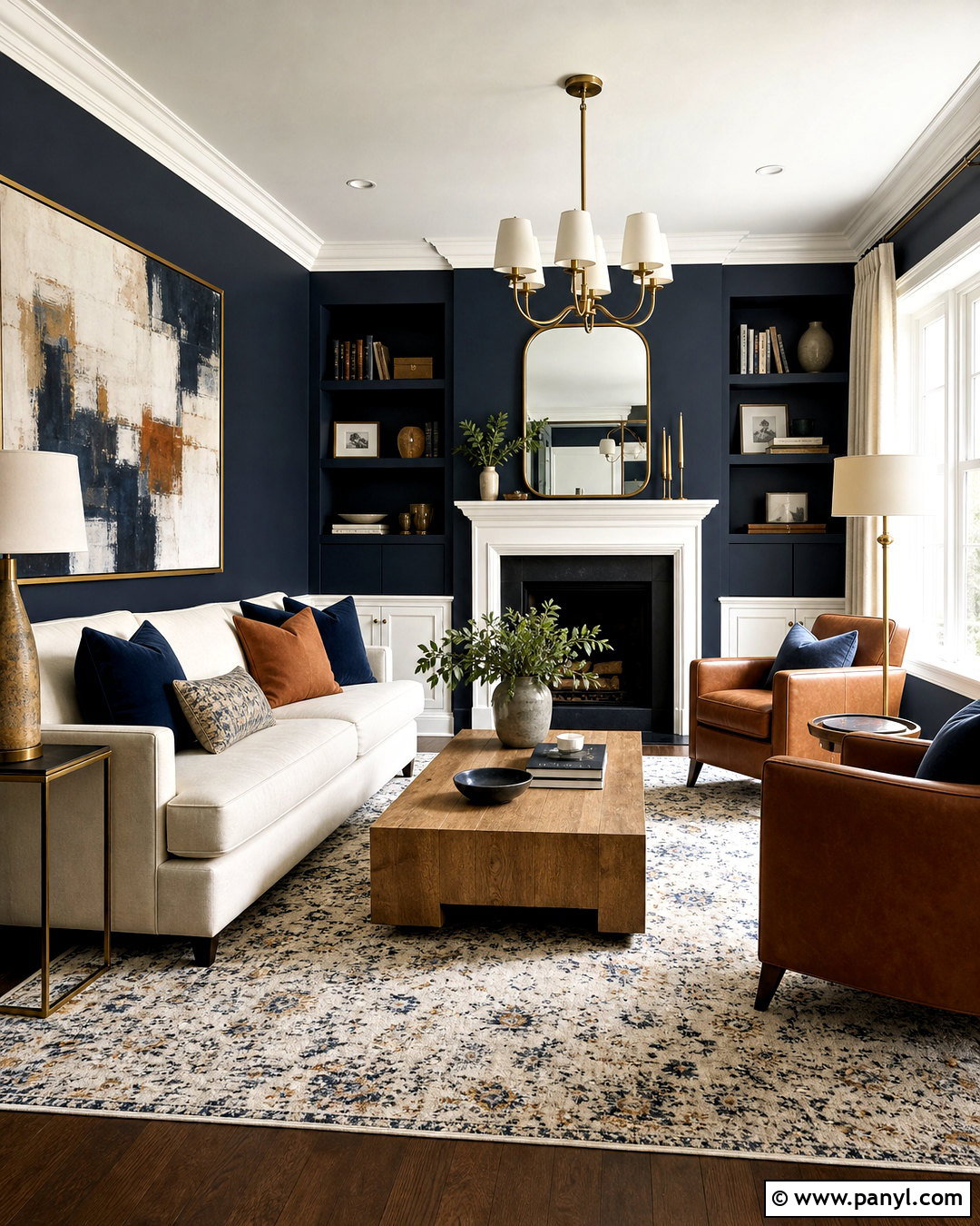 Navy Blue Living Room - 20 good living room colors