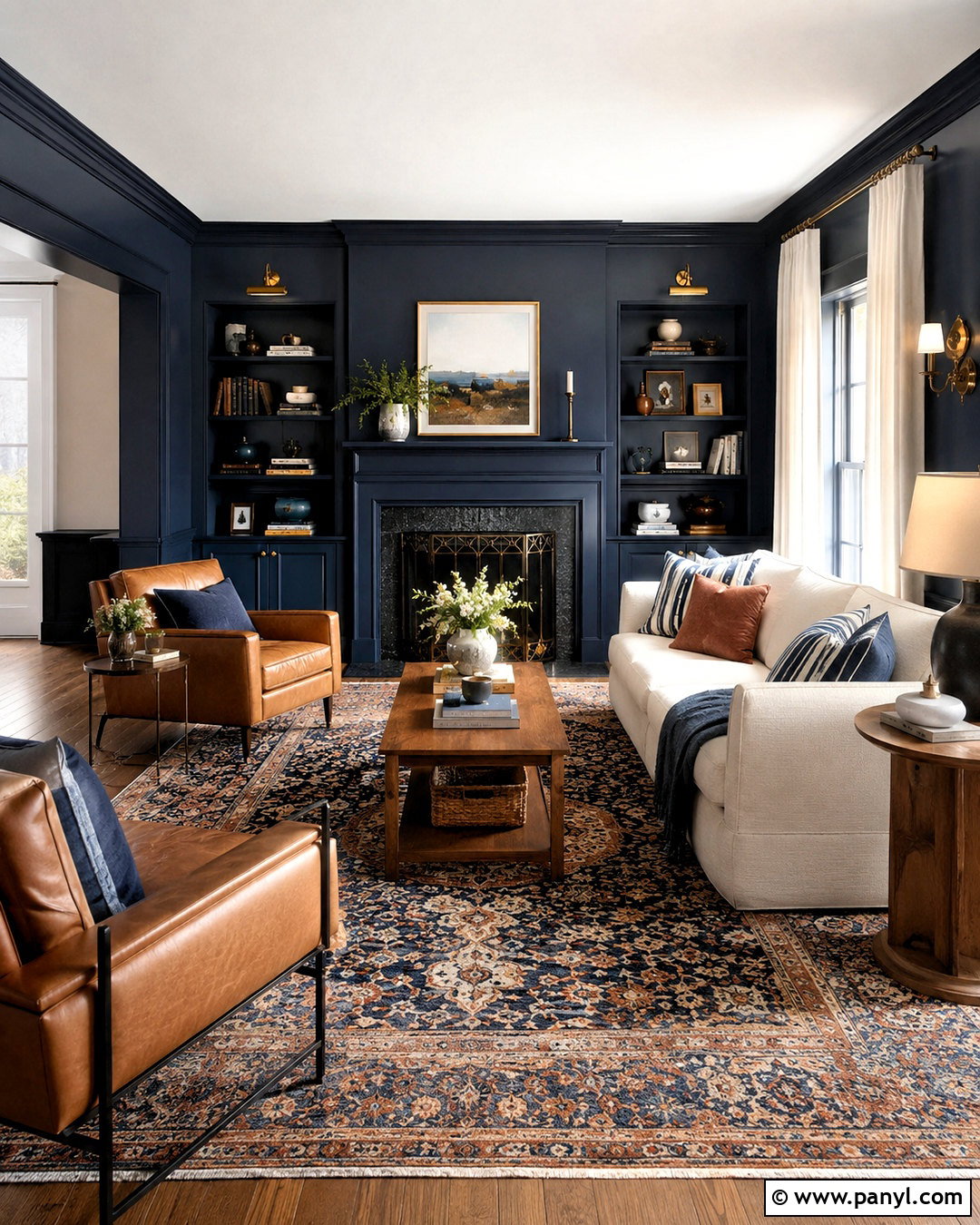 Navy Blue Living Room - 20 interior design living room colors