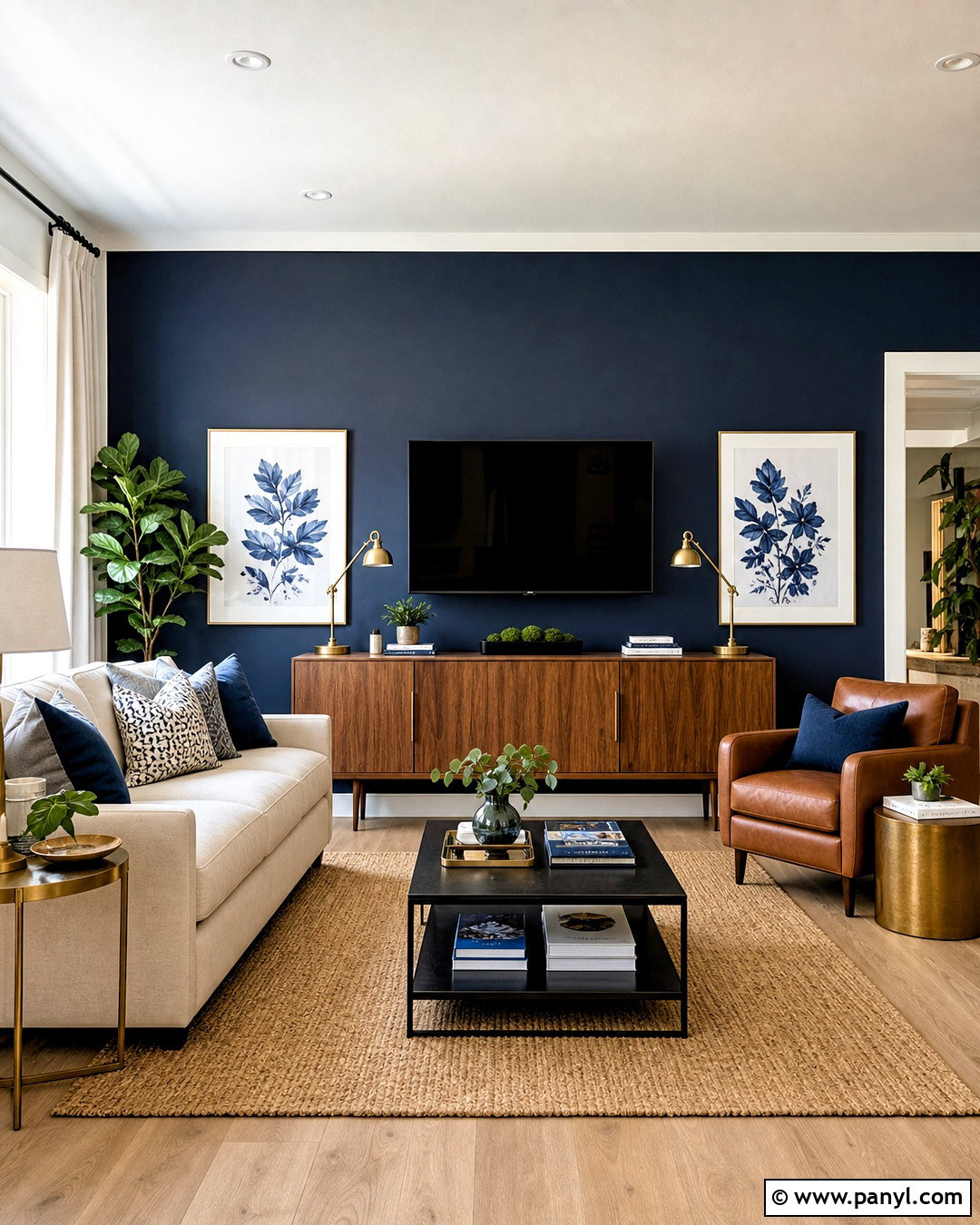 Navy Blue Living Room Accent Wall - 20 living room accent wall color ideas