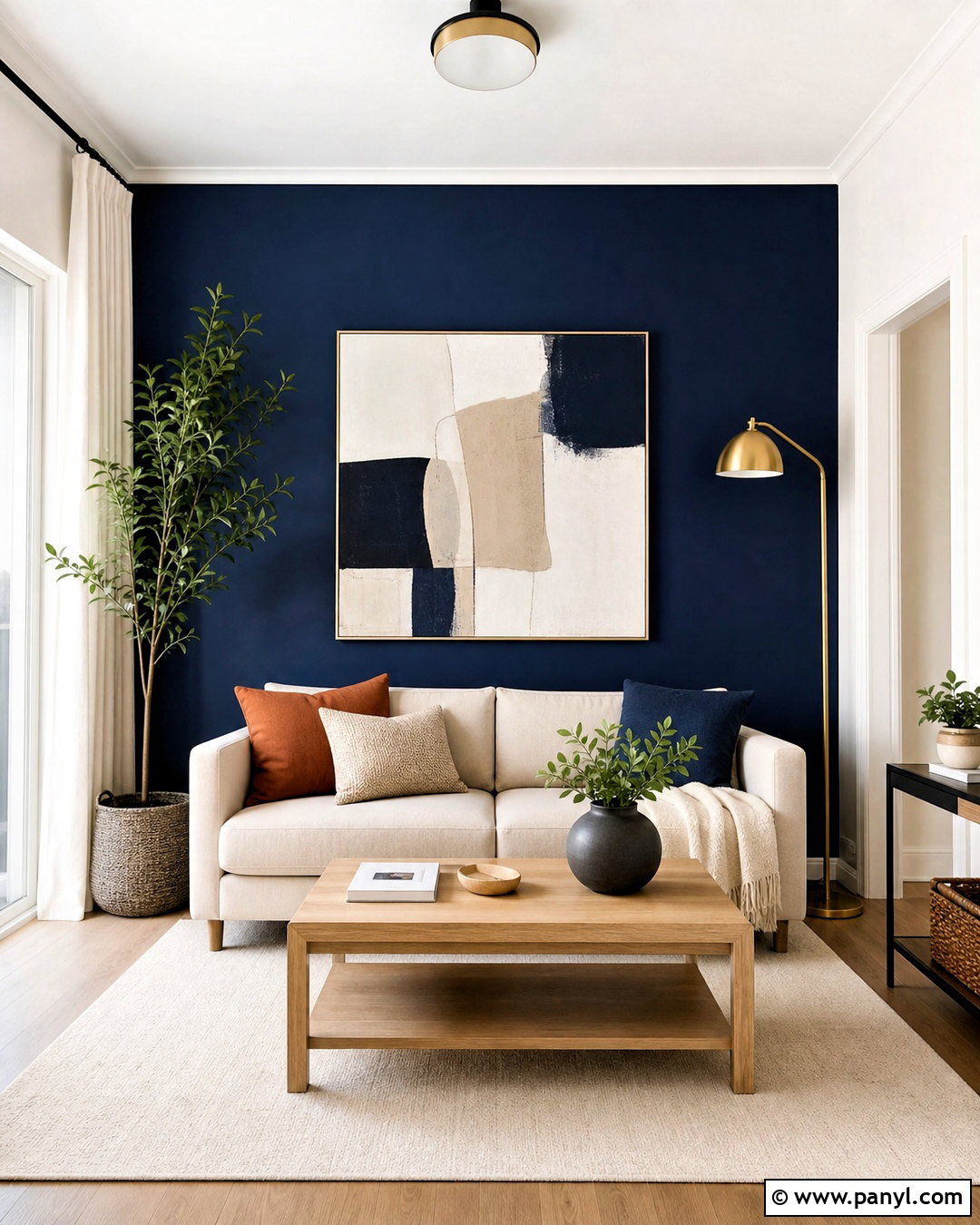 Navy Blue Living Room Accent Wall - 20 small accent wall ideas