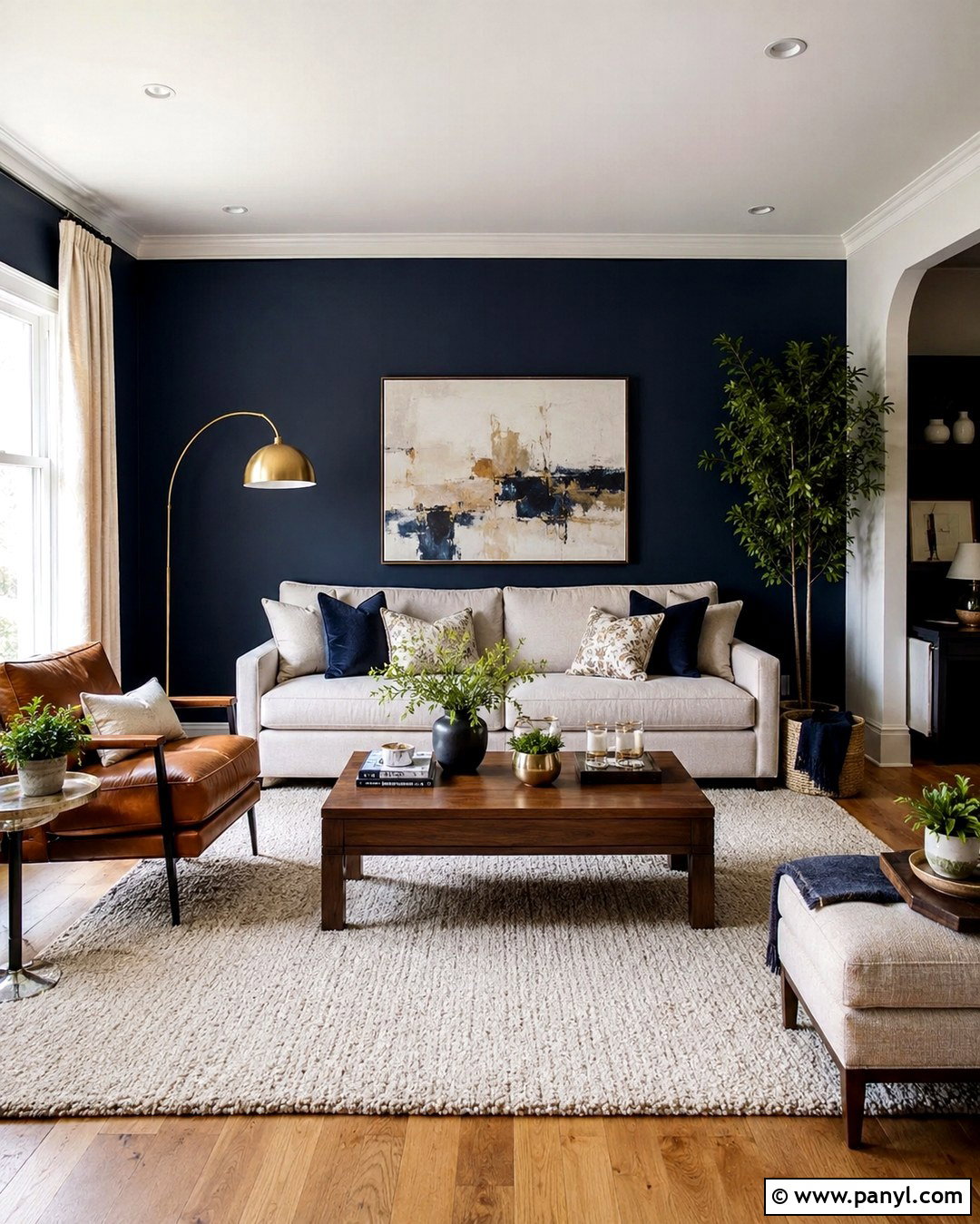 Navy Blue Living Room Accent Wall - 20 White Walls With Blue Accent Wall Ideas
