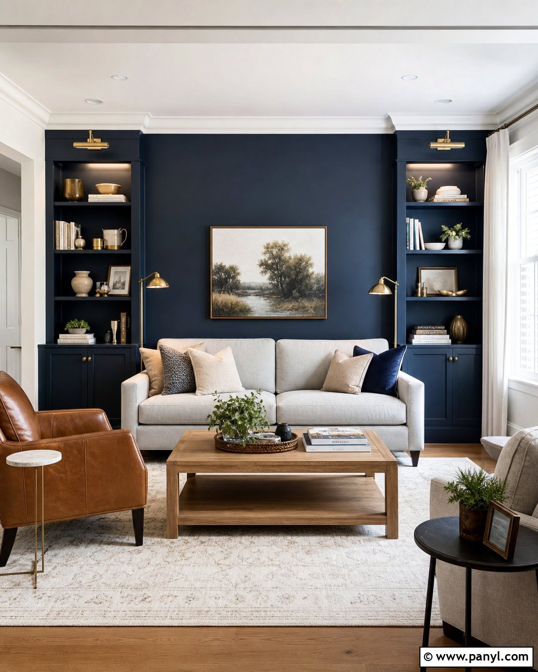 Navy Blue Living Room Accent Wall - 30 Paint Ideas For Walls Living Room Ideas