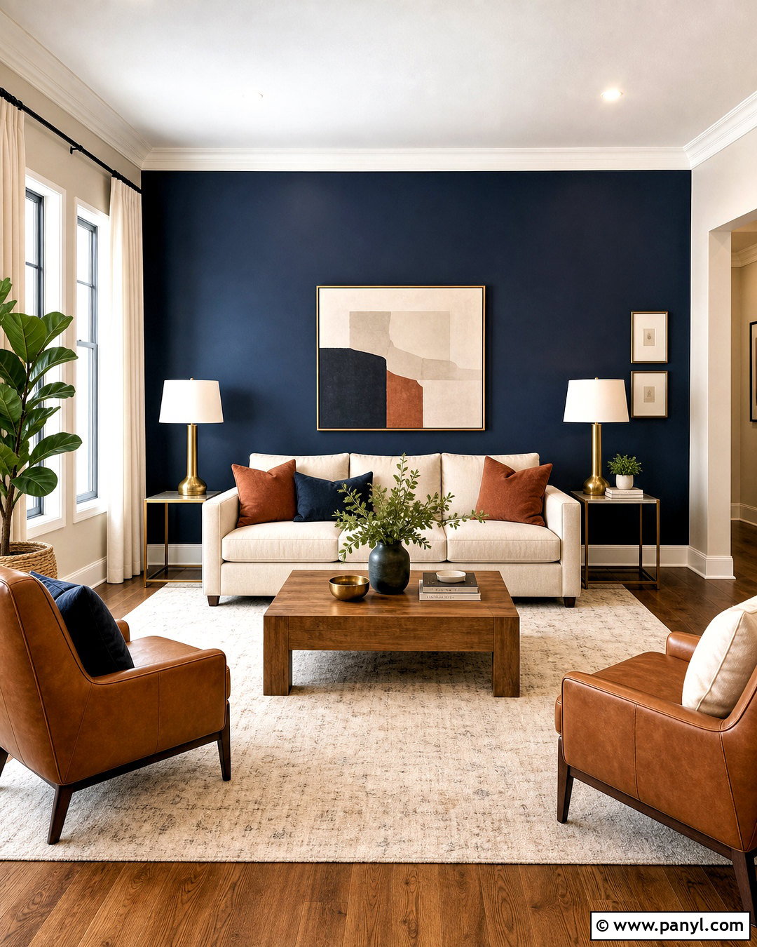 Navy Blue Living Room Accent Wall - 20 accent wall paint ideas