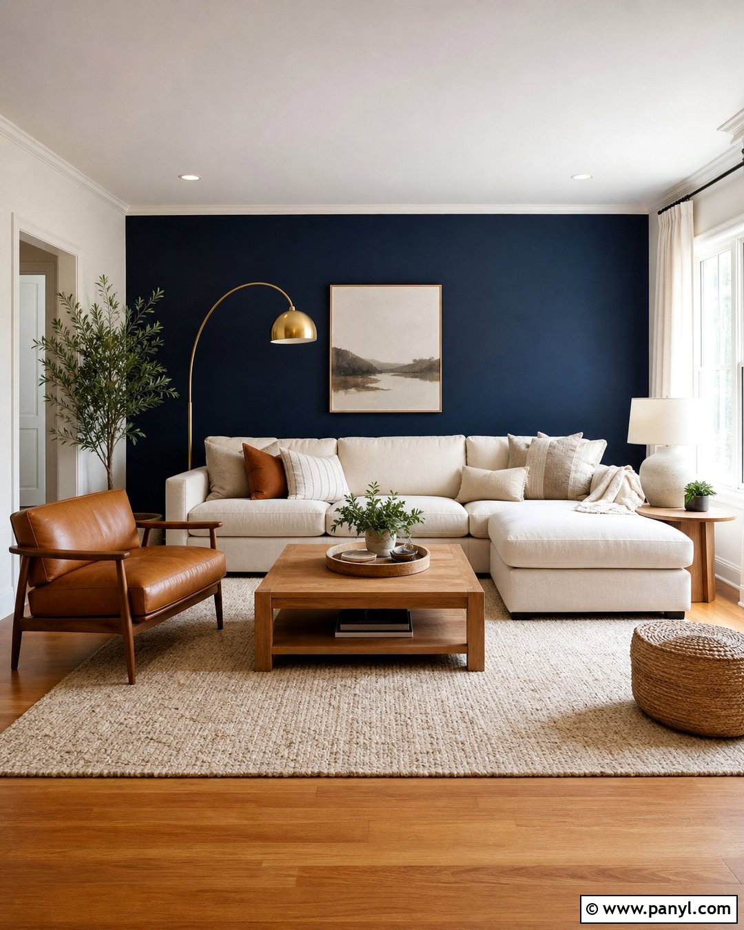 Navy Blue Living Room Accent Wall - 20 Accent Blue Wall Ideas