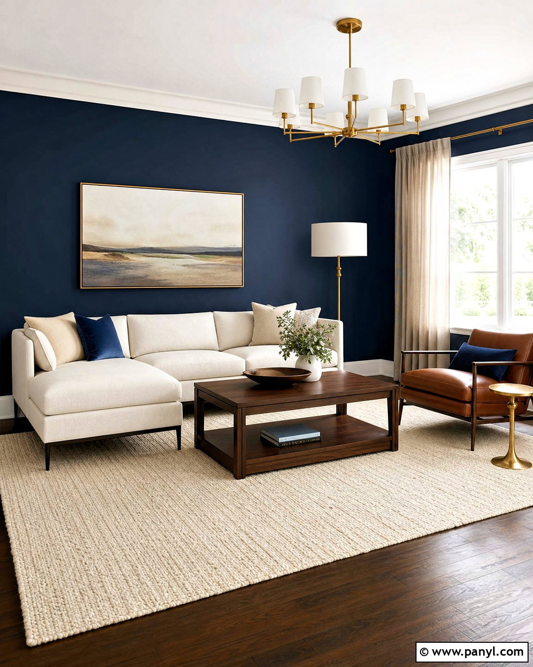 Navy Blue Living Room Wall - 20 blue wall design ideas