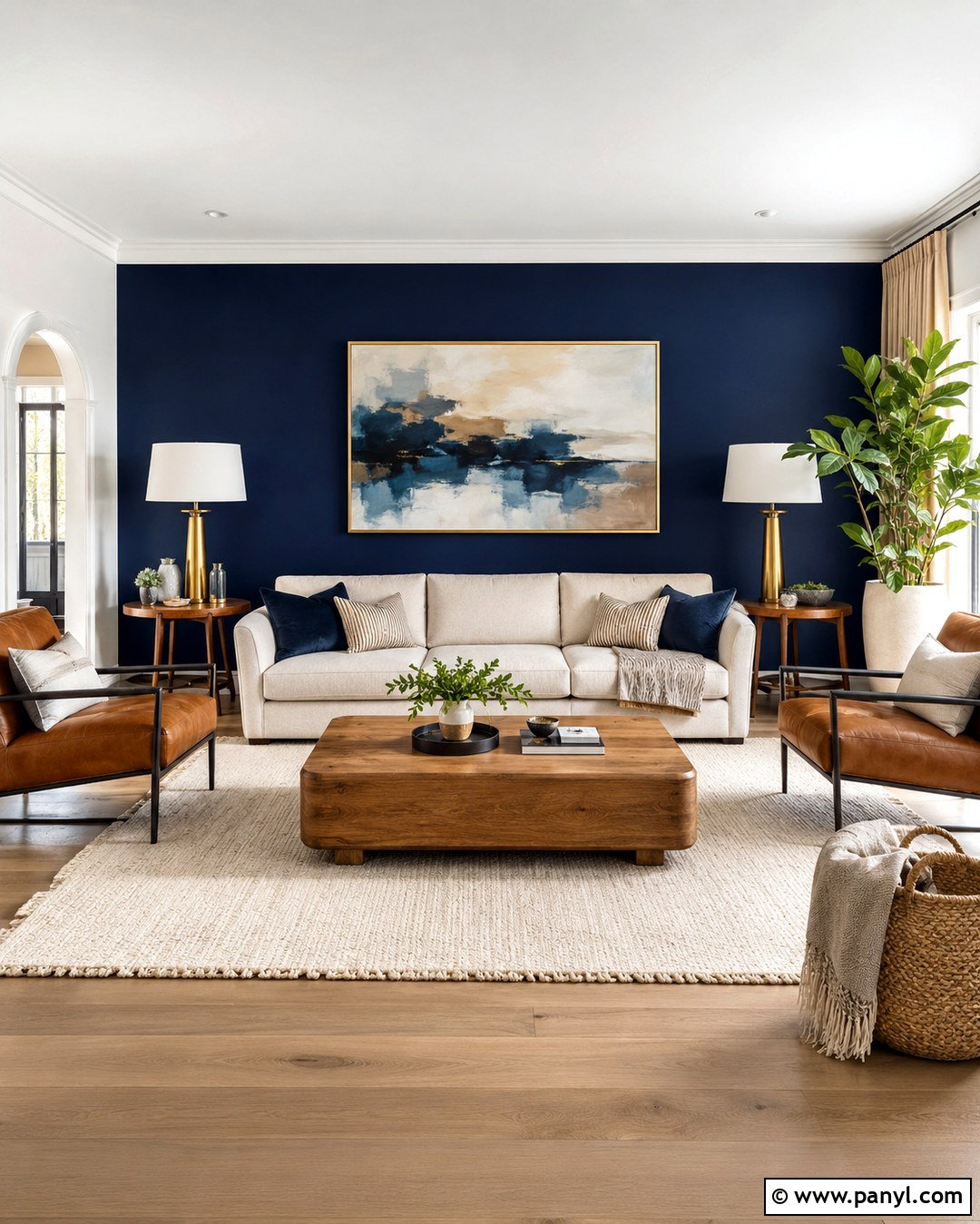 Navy Blue Living Room Wall - 20 Navy Blue Statement Wall Ideas