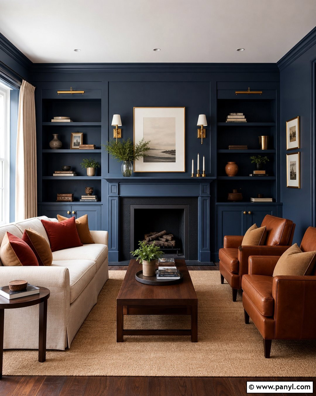 Navy Blue Living Room Walls - 25 Wall Colors Living Room Ideas