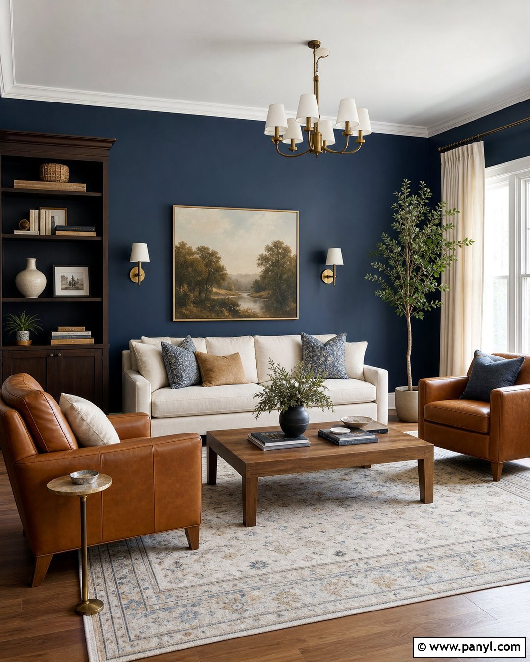 Navy Blue Living Room Walls - 35 Blue Painted Walls