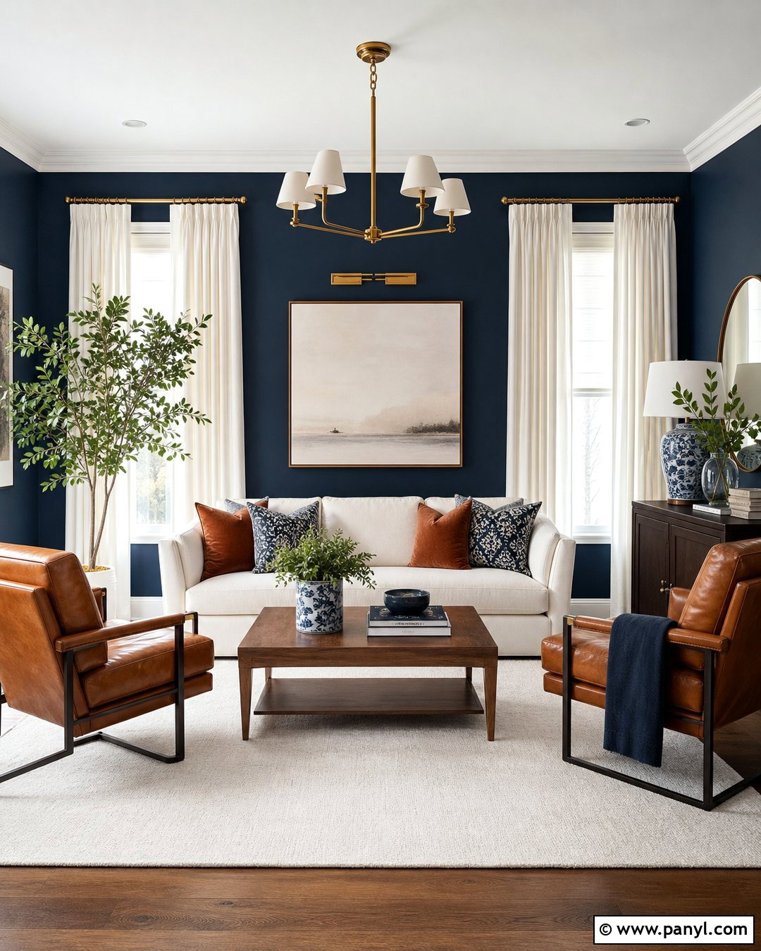Navy Blue Living Room Walls - 45 wall colors for living room ideas