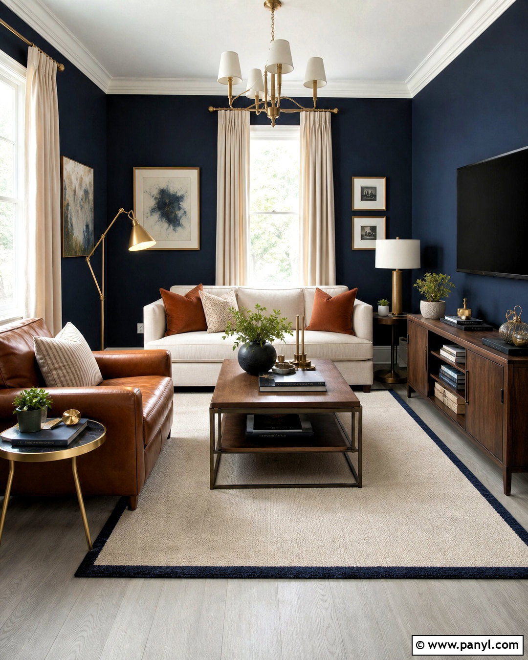 Navy Blue Living Room With Grey Flooring - 20 grey flooring living room paint colors