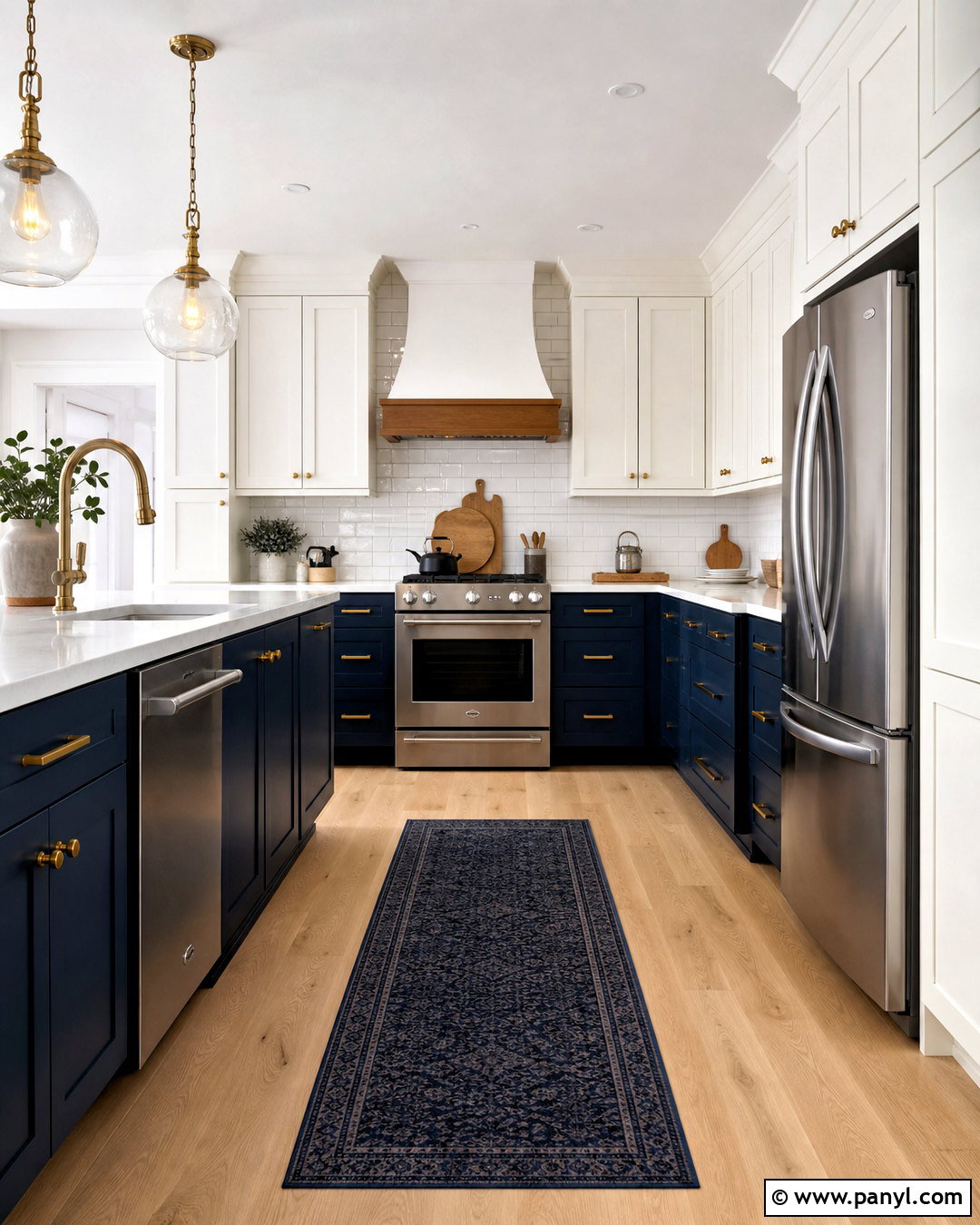 Navy Blue Lower Cabinets With White Uppers - 20 navy blue and white kitchen ideas