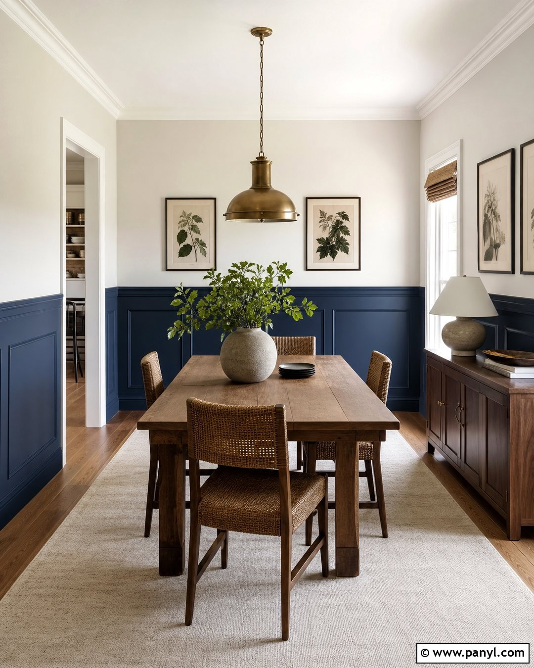Navy Blue Lower Half Wall - 20 Lower Half Wall Painted Ideas