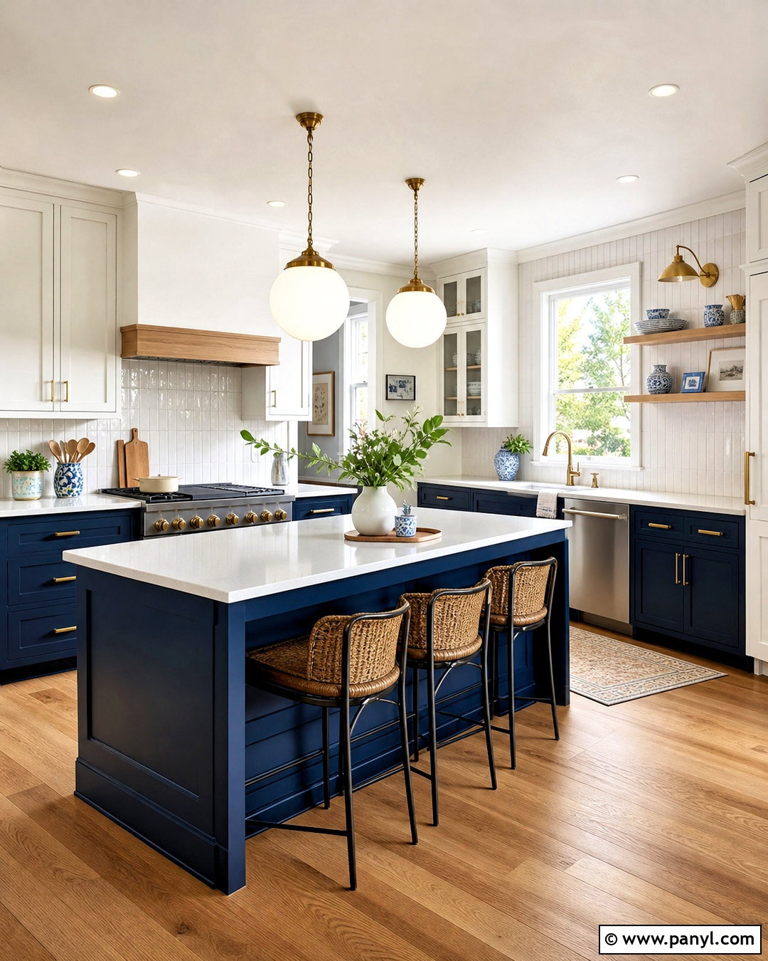Navy Blue Lower Kitchen Cabinets - 20 kitchen with blue accents