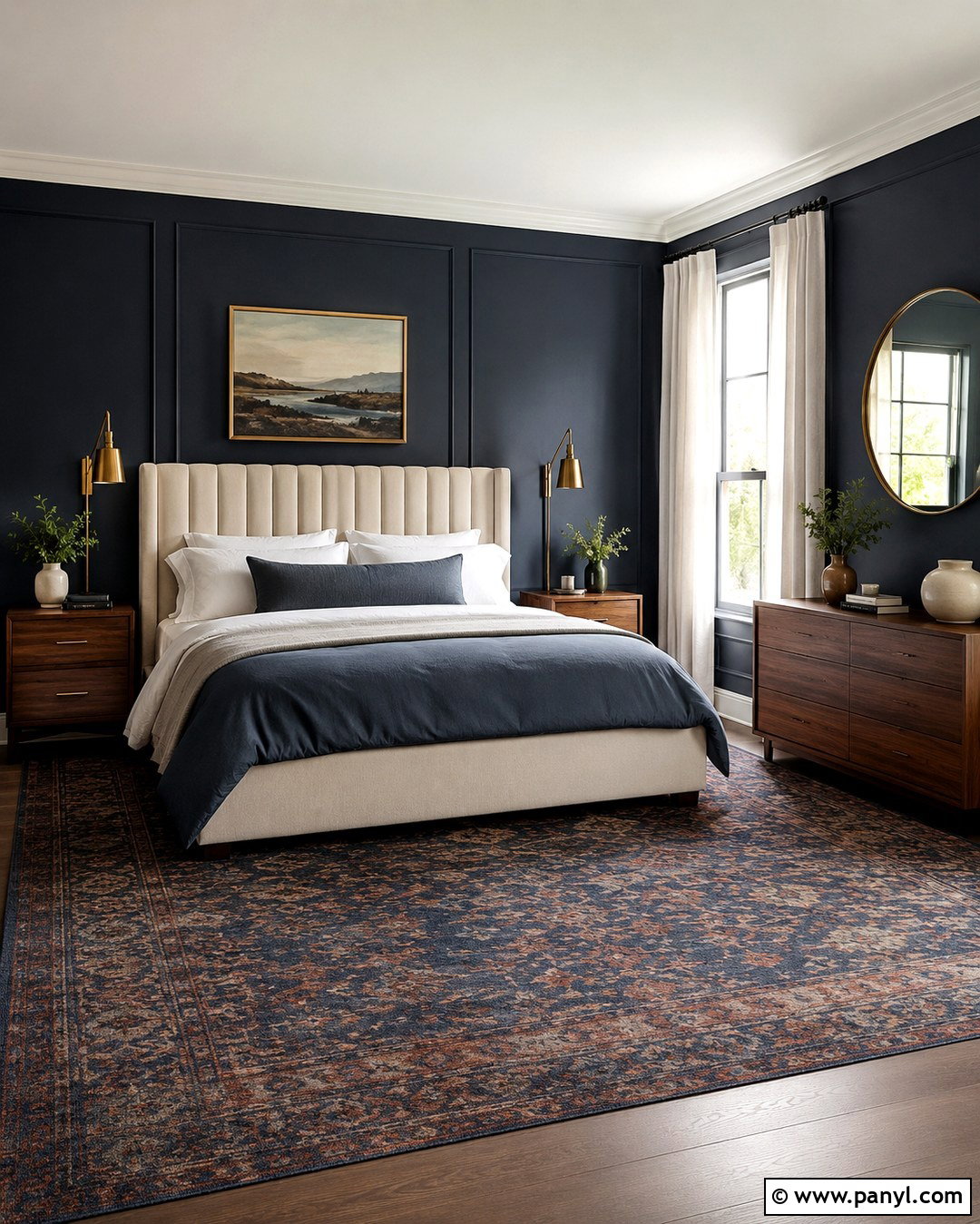 Navy Blue Master Bedroom Walls - 20 Dark Wall Master Room Ideas