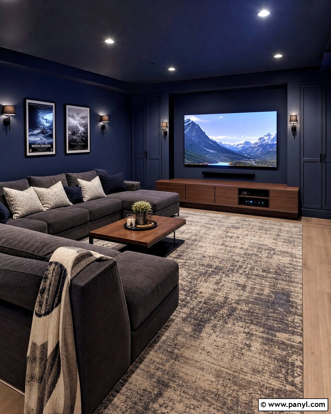 Navy Blue Media Room - 20 navy blue wall paint ideas