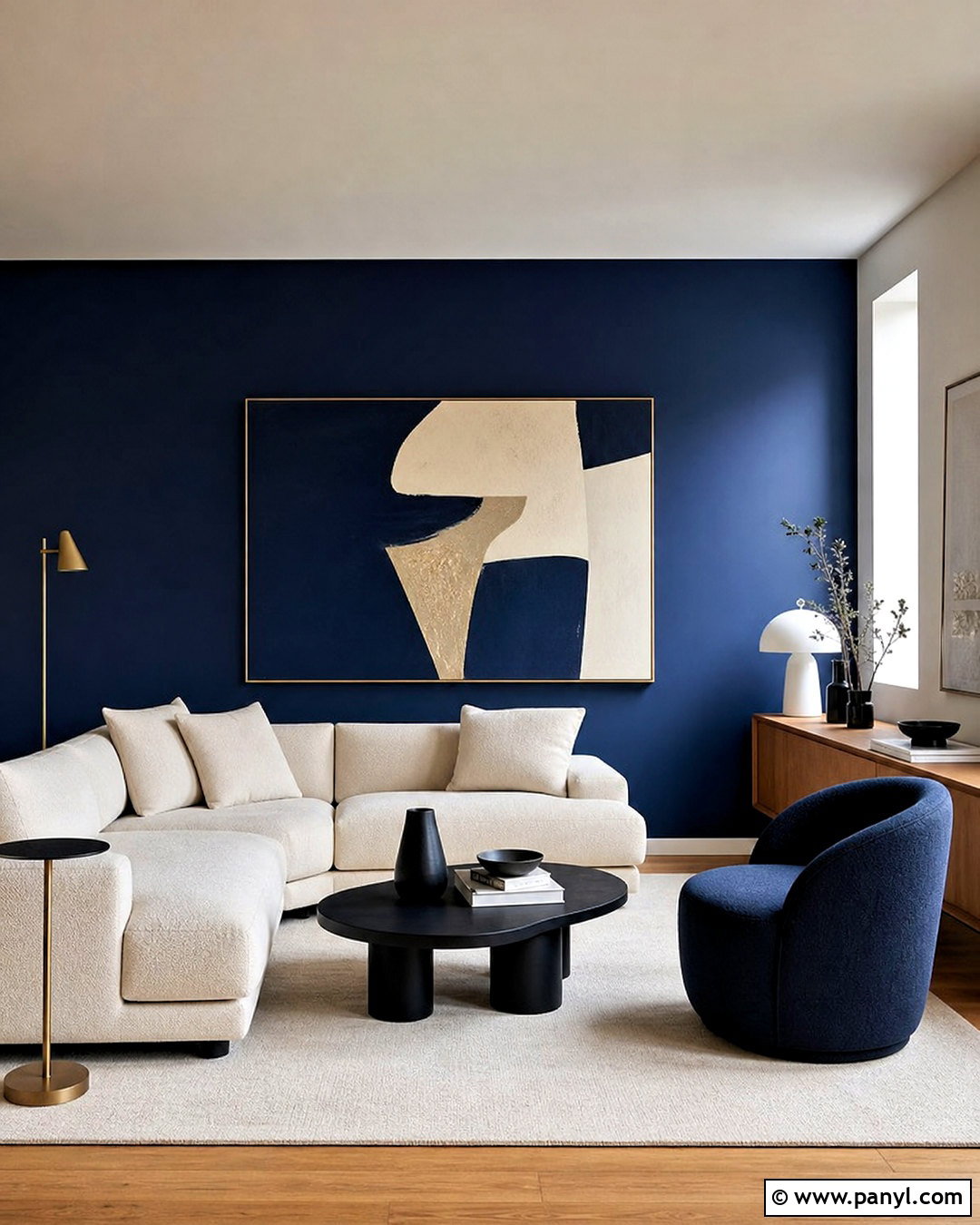 Navy Blue Modern Living Room - 20 navy blue living room decor ideas