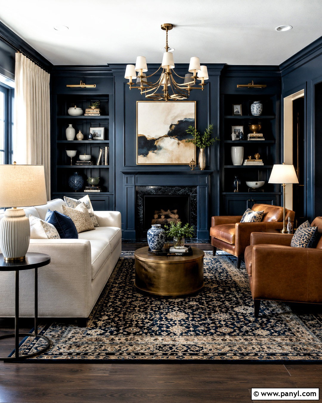Navy Blue Moody Living Room - 20 moody living room ideas