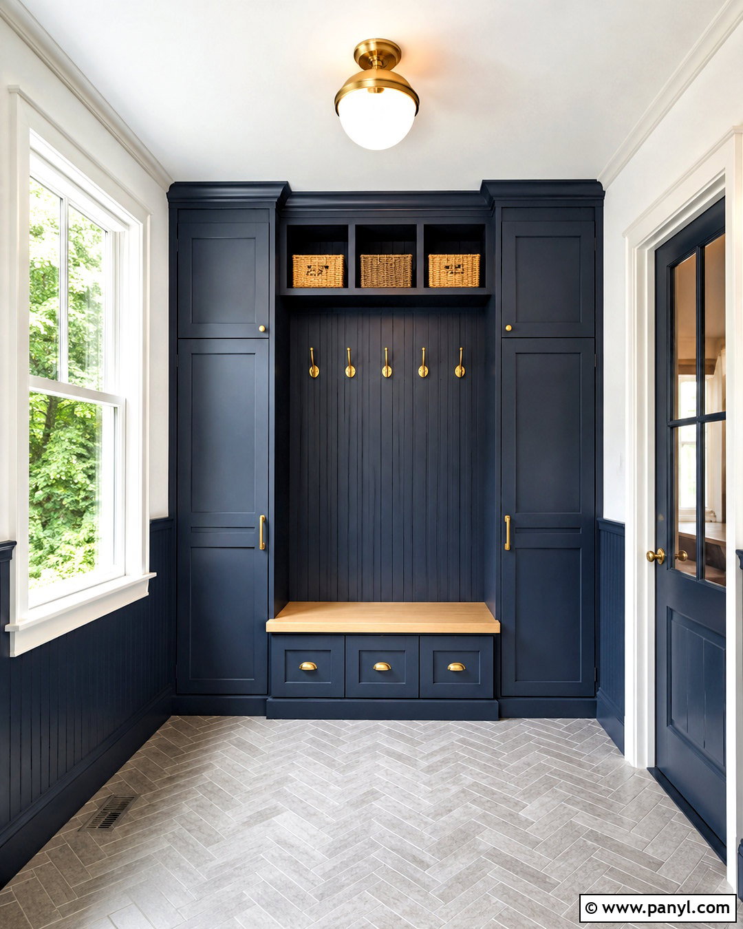 Navy Blue Mudroom Cabinets - 20 blue mudroom ideas